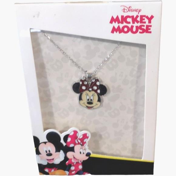 Disney Minnie Mouse Necklace Enamel Pendant or Craft Charm Accent - Picture 1 of 4